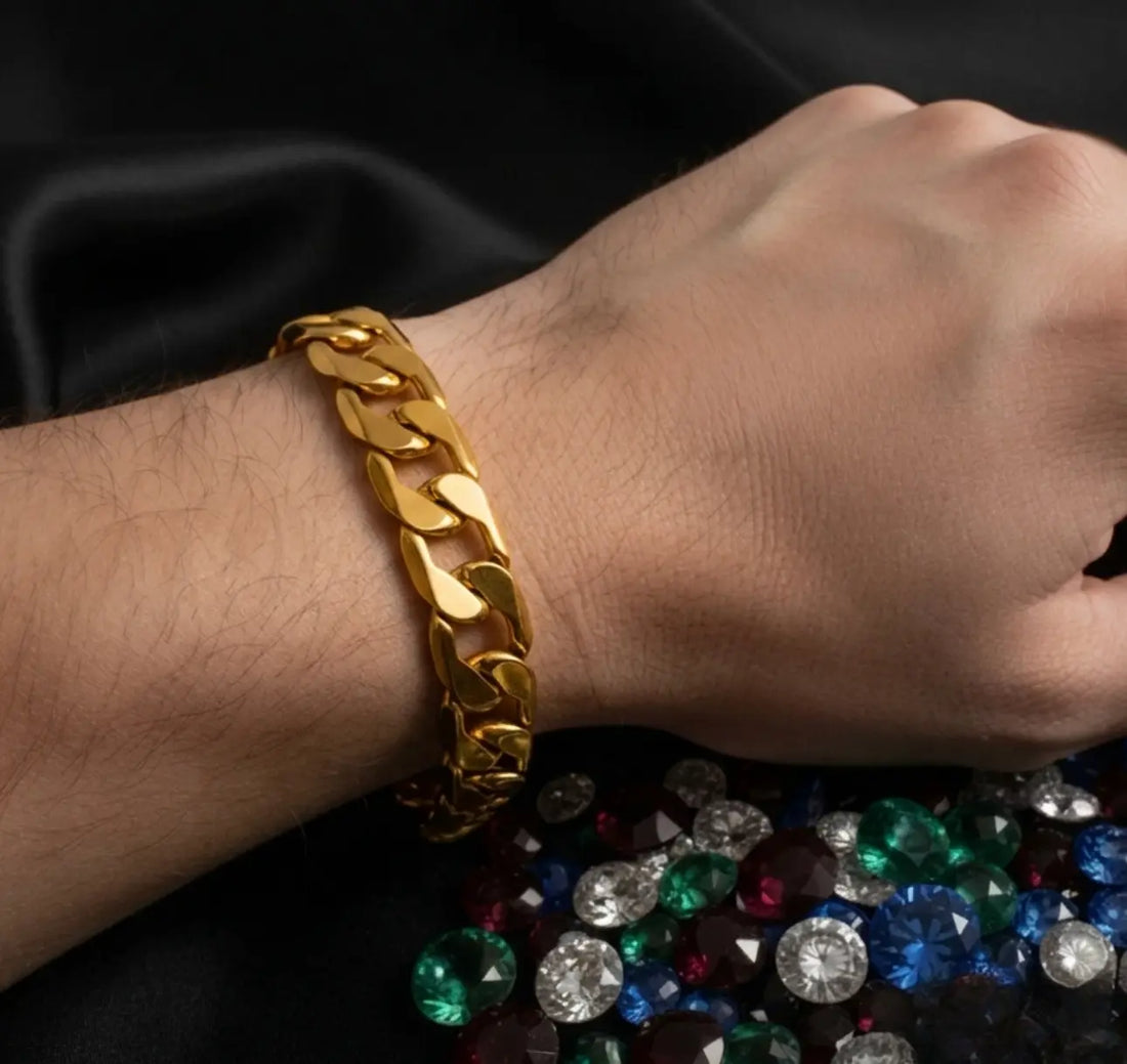 24k gold plated bracelet worn