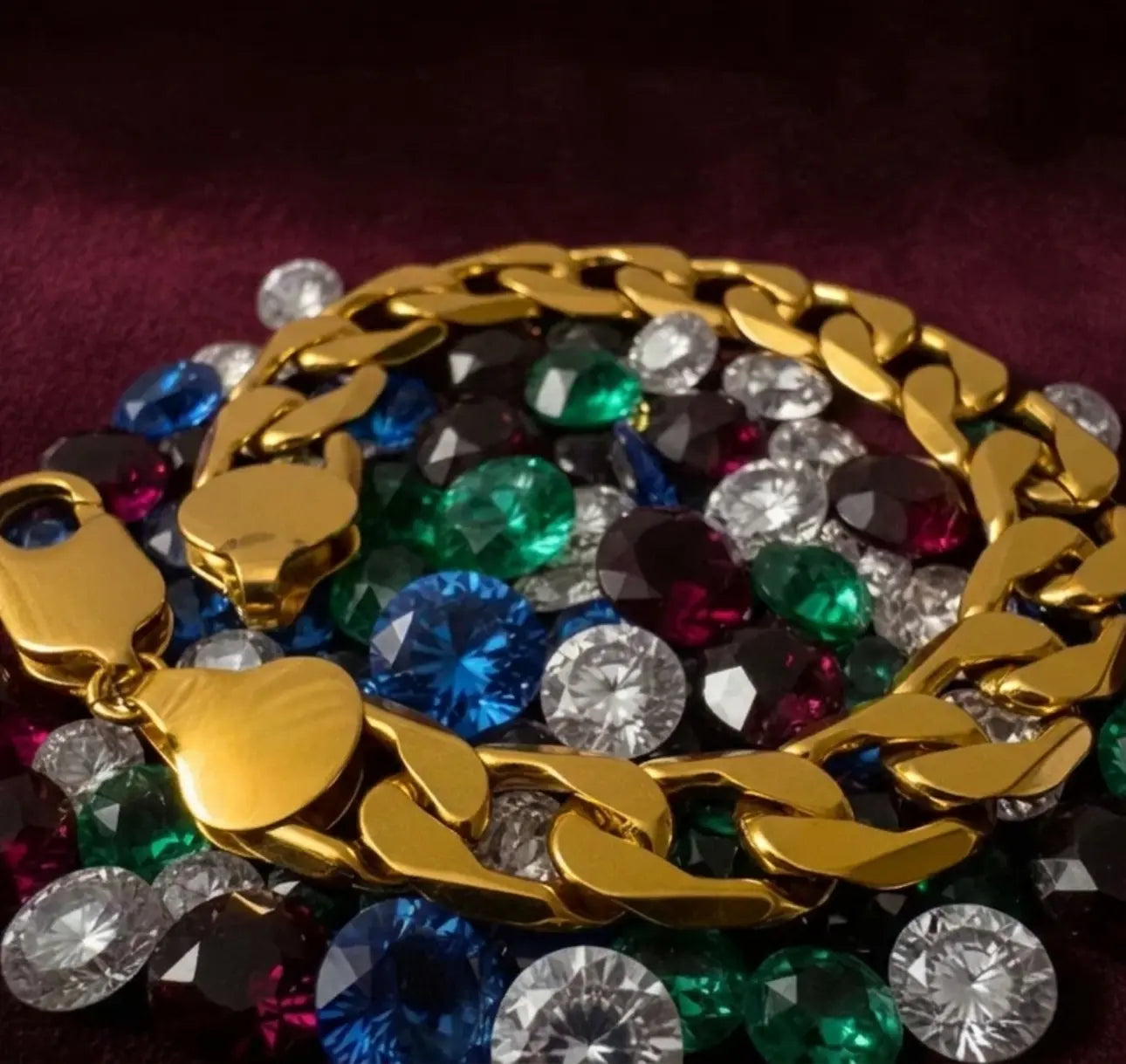 24k gold plated bracelet on stoes