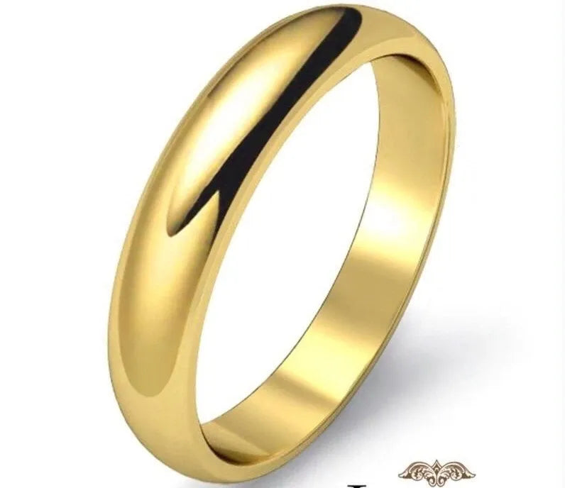 Gold ring with a black stripe on a white background