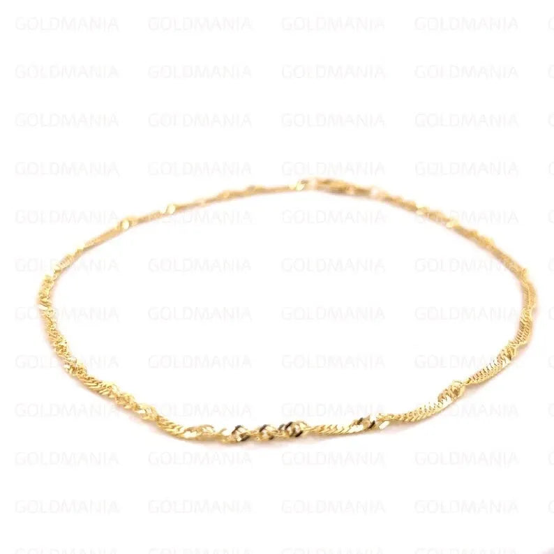 Gold chain Anklets on a white background
